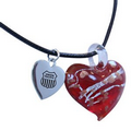 Red Dichro Heart Necklace